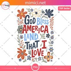 America Land Of The Free Png, Retro Floral 4th of July Png, Retro Boho Flower Png, Girly USA Png, Independence Day Png, Patriotic png