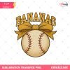 Bananas Baseball Bow PNG - Cute Coquette Style Clipart