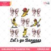 Bananas Coquette Bow PNG - Girly Baseball Clipart