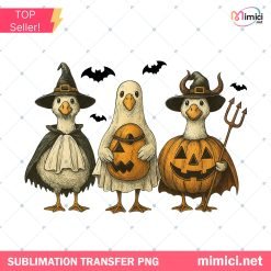 Boo Ghost Goose Halloween PNG, Pumpkin Goose Shirt Png