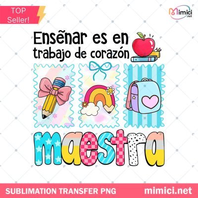 Colorful Maestra Teacher PNG, Fun Teacher Sublimation