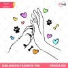 Dog Paw and Hand PNG – Dog Lover Sublimation Clipart Download