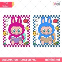 Cute Labubu Is Reading A Book PNG, Labubu Reading PNG