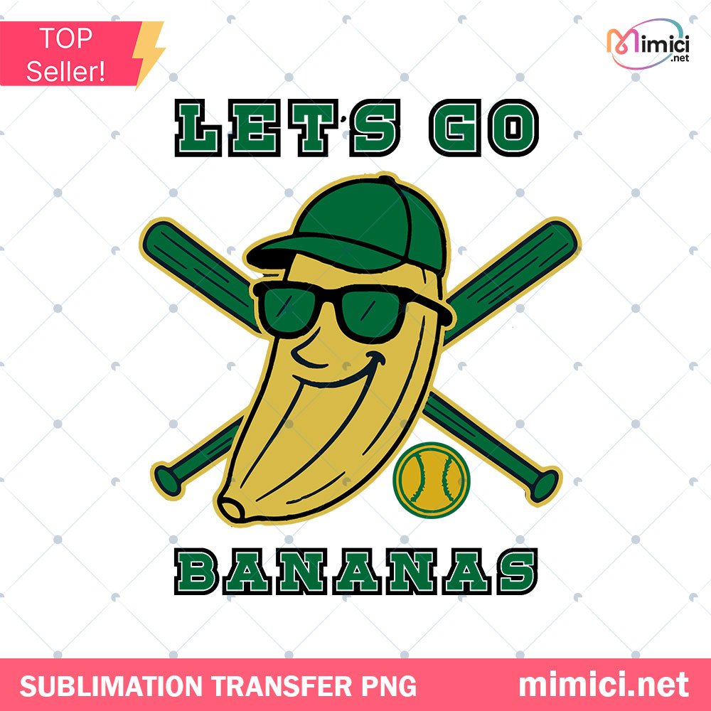 Green Bat PNG - Let's Go Bananas Baseball Clipart