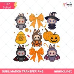 Halloween Labubu Characters PNG – Cute Spooky Kids