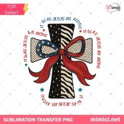 It Was Jesus PNG, Red Ribbon Cross Christian Design