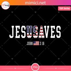 Jesus Saves USA PNG, Christian 4th of July Sublimation, Patriotic Faith Design, Red White Blue Bible Shirt