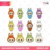 Labubu PNG Bundle, Labubu Cute PNG, Rabbit Friends in Pastel