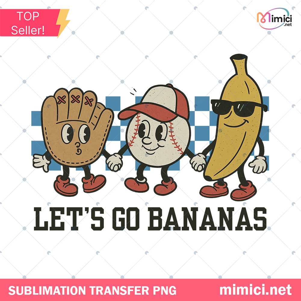 Let's Go Bananas Baseball Tumbler PNG, Baseball Game Day, Baseball Lovers Tumbler