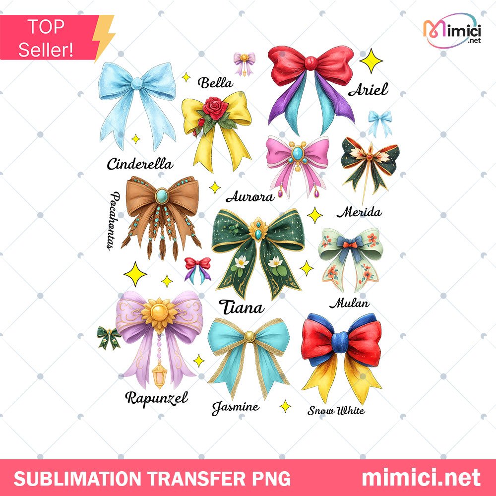 Princess Bows PNG – Cute Coquette Ribbons for Girls