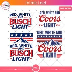 Red White and Busch Light PNG, 4th Of July PNG Digital Download