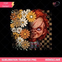 Chucky Floral Grunge PNG, Retro Killer PNG Sublimation