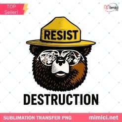 Smokey Bear Resist PNG - Environmental Awareness Forest Design