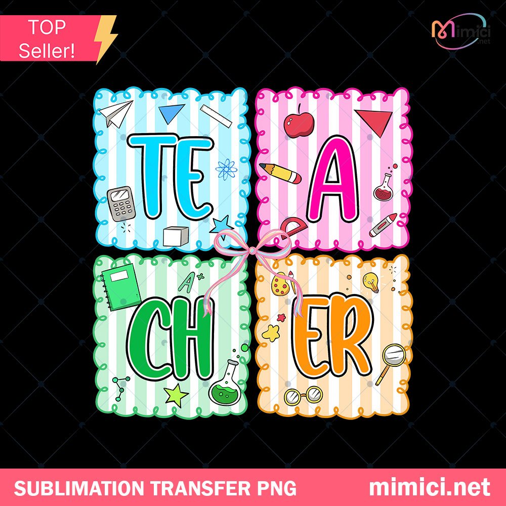 Teacher PNG, Back to School Coquette PNG – Pencil, Book, Bag PNG