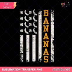 Vertical Bananas Baseball Text PNG - Minimalist Design