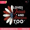 Patriotic Daisy PNG - Jesus and America Sublimation