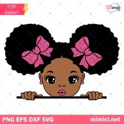 Afro Girl Baby Svg, Black girl Svg, Cute Little Black Girl Svg
