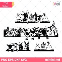 Farm Animals Clipart Svg, Cricut svg, Goat cow Chicken Donkey Pig Roster vector animals, Farm life, Farmhouse sign, dxf, Logo Download, png printable