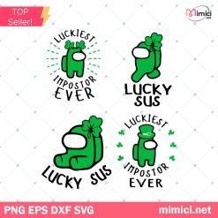 Lucky Among Us Bundle Svg Png, St. Patrick’s Day Svg, Among Us Svg
