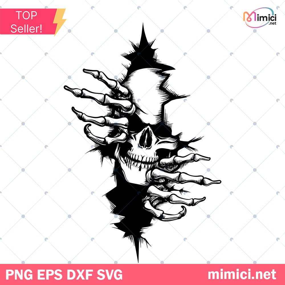 Skull in the Wall File Svg, Skull Svg