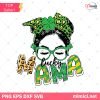 St Patrick's Day Messy Bun Lucky Mama Svg, Lucky Mama Svg, St Patrick's Day Svg, Messy Bun Svg