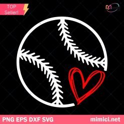 Baseball Heart Svg, Baseball Svg