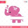 Baby Elephant Monogram SVG, Cute Baby Elephant With Heart SVG