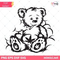 Bear Smoking Cannabis SVG, Bear Smoking Weed SVG, Bear SVG, Cannabis SVG