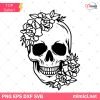 Flower Skull SVG, Skull SVG, Floral Skull SVG, Sugar Skull SVG File, Skull Vector, Gothic Skeleton SVG, Skull SVG File