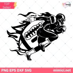 Football Player Cut Files SVG PNG DXF EPS For Cricut Silhouette