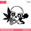 Skull Smoking Joint SVG, Marijuana SVG, Skull Smoking Cannabis SVG