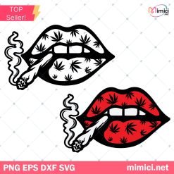 Smoking Cannabis Marijuana Joint SVG, Smoking Lips SVG, Cannabis SVG, Weed SVG
