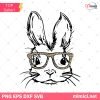 Bunny With Glasses Svg, Rabbit With Sunglasses Svg, Cartoon Hare With Eyeglasses Svg