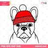 French Bulldog With Hat Winter Christmas SVG, French Bulldog SVG PNG DXF EPS Cricut