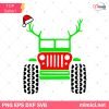Jeep Reindeer Santa Hat Christmas SVG, Jeep Christmas SVG, Jeep Santa Hat SVG