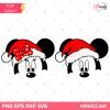 Mickey And Minnie Santa Hat Christmas SVG, Mickey Minnie Mouse Christmas SVG Bundle