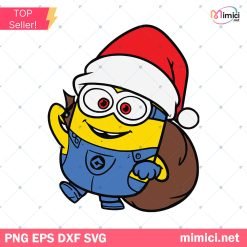 Minions Christmas Svg, Minion Elf Xmas Festive Gift Adult Svg, Minion Santa Hat SVG PNG DXF EPS Cricut