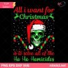 Skull Santa Hat Christmas SVG, All I Want For Christmas Is To Solve All Of The Ho Ho Homicides SVG, Skull Christmas SVG Designs For Shirts