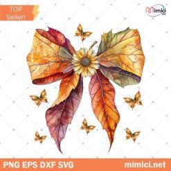 Coquette Fall Bow Png, Autumn Png, Vintage Fall Png