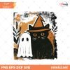 Cute Fall Black Cat Ghost Png, Halloween Spooky Season png