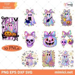 Halloween Iridescent Ghost Bundle Png