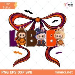 Labubu Bow Halloween PNG, Spooky Coquette PNG