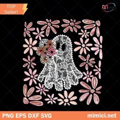 Lace Ghost Halloween Png, Preppy Ghost PNG