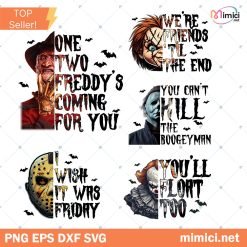 Pack 5 Horror Characters Png Bundle, Horror Friends Png, Halloween Horror Characters