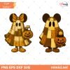 Retro Halloween Floral Cartoon Mouse Couple Png