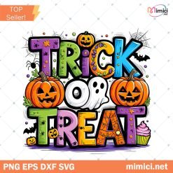 Trick or Treat Halloween Ghost Pumpkin PNG
