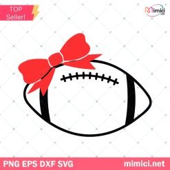 Football with Bow Svg, Football Svg, Kids Cut Files, Girls Svg Dxf Eps Png, Cheer Sister Shirt Design, Game Day Clipart, Silhouette, Cricut
