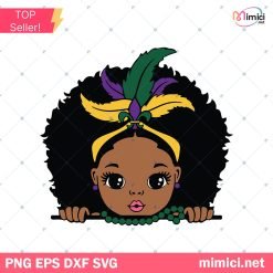 Mardi Gras Svg, Mardi Gras Feathers Svg, Afro Girls Baby Svg
