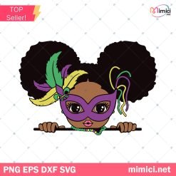 Mardi Gras Svg, Mardi Gras Mask Svg, Afro Girls Baby Svg