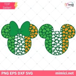 Mouse Head Clovers St Patrick's Day Svg, Happy St Patrick's Day Svg, Mickey Svg